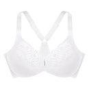 GLAMORISE WOMEN'S FRONT-CLOSE T-BACK WONDERWIRE, WOMEN 46DD, WHITE - Like New