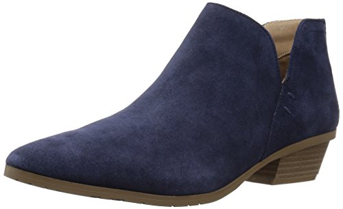 KENNETH COLE REACTION SIDE WAY LOW HEEL ANKLE BOOTIES - SIZE 8.5 WOMEN - NAVY Like New