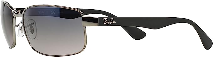 Ray-Ban RB3478 Unisex Polished Gunmetal Frame Blue/Grey Lenses Polarized Like New