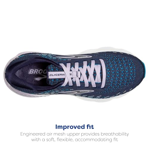 Brooks Women's Glycerin GTS 20 Running Shoe PEACOAT/OCEAN/PASTEL LILAC Size 9 - Like New