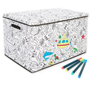 Nautica Kid's Large Coloring Lidded Trunk Includes Removeable Divider & 4-Pack - Like New