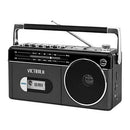 VICTROLA BLUETOOTH BOOMBOX CASSETTE PLAYER AM/FM RADIO - GREY - Like New