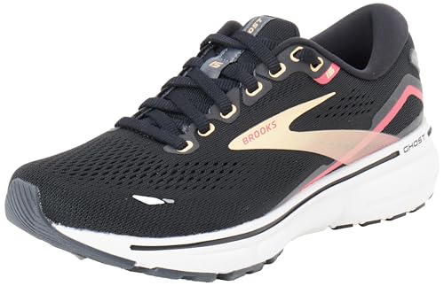 BROOKS WOMEN'S GHOST 15 NEUTRAL RUNNING SHOE; SIZE 10 MEDIUM; BLACK/ORANGE/RASP - Like New