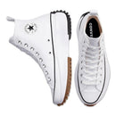 166799C CONVERSE RUN STAR HIKE HIGH TOP SHOES, SIZE 9M/10.5W, WHITE/BLACK/GUM Like New