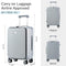 Hanke 20" Carry On Luggage Front Pocket Aluminum Frame Hard Shell - Gray Like New