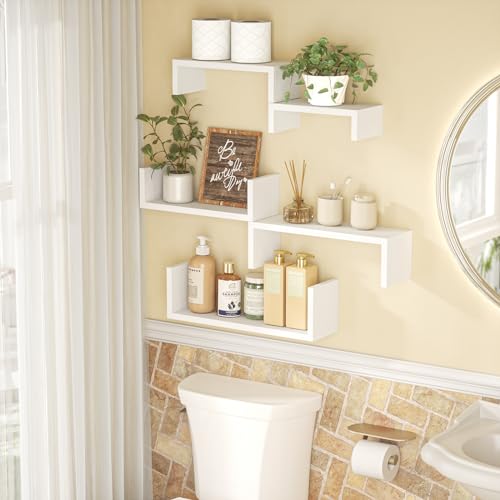 SRIWATANA Floating Shelves for Wall, Wall Shelves for Bathroom, Bedroom Like New