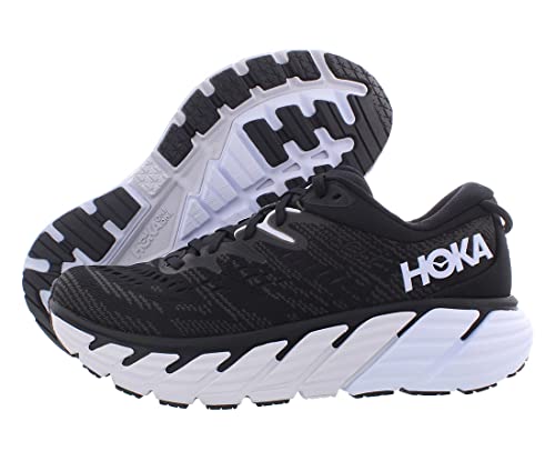 1123201 HOKA GAVIOTA 4 SHOES WOMEN'S BLACK/WHITE SIZE 10.5D WIDE Like New