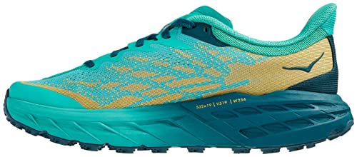 1123158 HOKA ONE ONE WOMANS SPEEDGOAT 5 DEEP TEAL WATER GARDEN Size 8 Like New