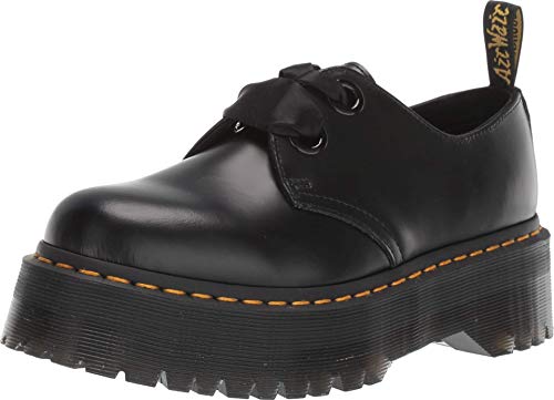 25234001 DR. MARTENS HOLLY QUAD RETRO WOMEN'S BLACK BUTTERO SIZE 10 Like New