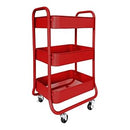 Homestead 3-Tier Rolling Cart -Metal Lockable Casters Multifunctional (Red) - Like New