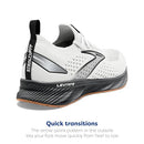 BROOKS MEN’S LEVITATE STEALTHFIT 6 NEUTRAL RUNNING SHOE - WHITE/BLACK - SIZE 9 - Like New
