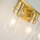 EMONG Bathroom Light Fixtures 3-Lights Vanity Light Clear Glass Shade - Gold Like New