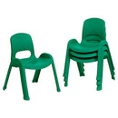 ECR4Kids SitRight Chair, Classroom Seating, Green, 4-Pack Like New