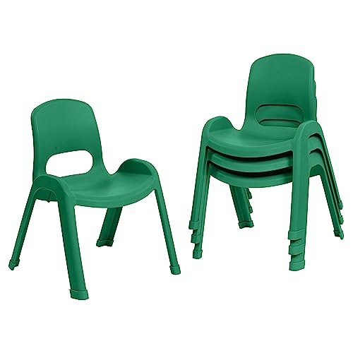 ECR4Kids SitRight Chair, Classroom Seating, Green, 4-Pack Like New