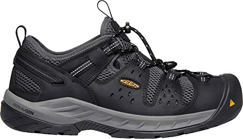 KEEN MEN'S HIKER SHOE STEEL WORK SHOE BLACK/DARK SHADOW SIZE 9 WIDE Like New