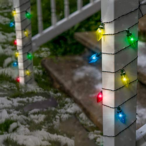 TOUCH OF ECO SOLAR LED CHRISTMAS BULB STRING LIGHTS 20FT 12 VIBRANT LEDS TOE325 Like New