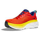 HOKA ONE ONE MENS BONDI 8 SIZE 10, RED ALERT FLAME Like New