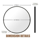 BEAUTYPEAK 16 INCH ROUND MIRROR, BLACK METAL FRAME CIRCLE MIRROR - BLACK - Like New