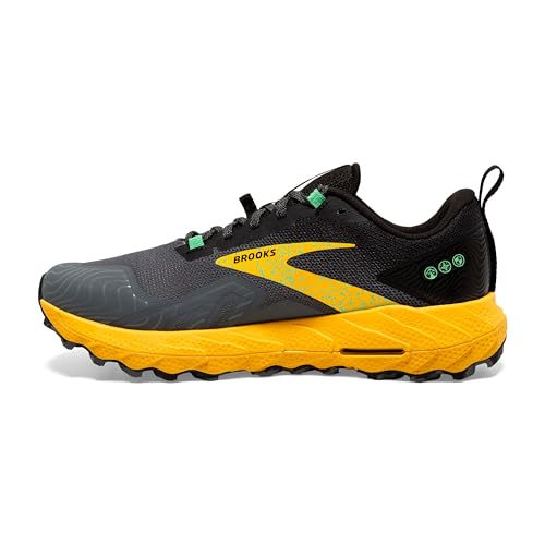 BROOKS MEN’S CASCADIA 17 TRAIL RUNNING SHOE LEMON CHROME/SEDONA SAGE SIZE 8.5 - Like New