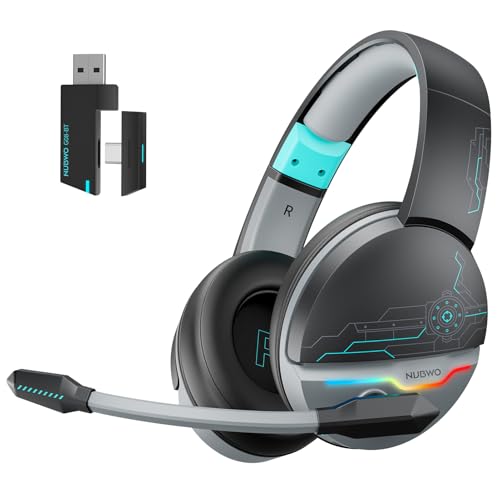 NUBWO G08 Dual Wireless Gaming Headset with Mic for PS5, PS4, PC, Mobile, Tablet Like New