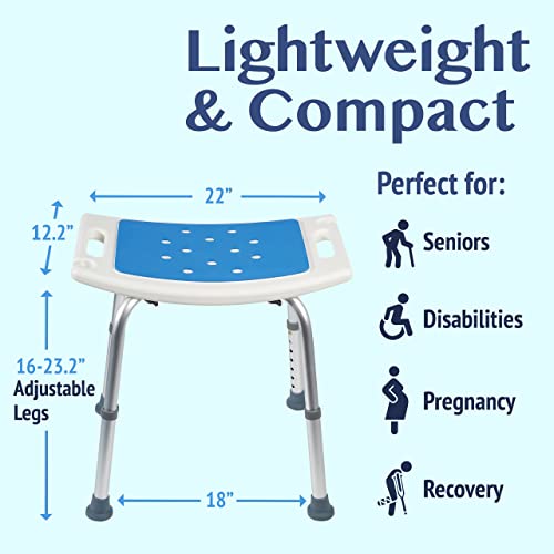 Medokare Shower Seat Inside Shower Bath Stool Medical Shower Chairs -White/Blue - Like New