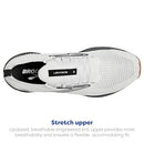 BROOKS MEN’S LEVITATE STEALTHFIT 6 NEUTRAL RUNNING SHOE - WHITE/BLACK - SIZE 9 - Like New