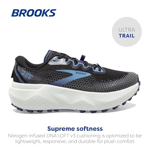BROOKS WOMEN’S CALDERA 6 TRAIL RUNNING SHOE - BLACK/BLISSFUL BLUE/GRAY - SIZE 12 - Like New