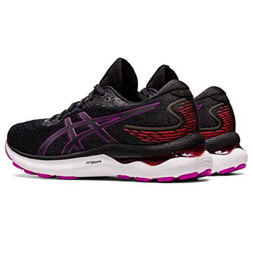 1012B201 ASICS WOMEN'S GEL-NIMBUS 24 RUNNING SHOE SIZE 7 BLACK/ORCHID - Like New