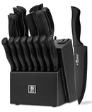 HUNTER.DUAL 19 PCS KITCHEN KNIFE SET WITH BLOCK SELF SHARPENING, DF-15 - BLACK - Brand New