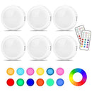 CADRIM PUCK LIGHTS, 13 COLORS LED PUCK LIGHTINGS, 2 REMOTES, 6PK, CG10003, WHITE Like New