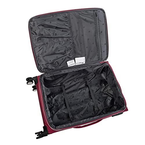 IT LUGGAGE EXPECTANT 28" SOFTSIDE CHECKED 8 WHEEL EXPANDABLE SPINNER - RED - Like New