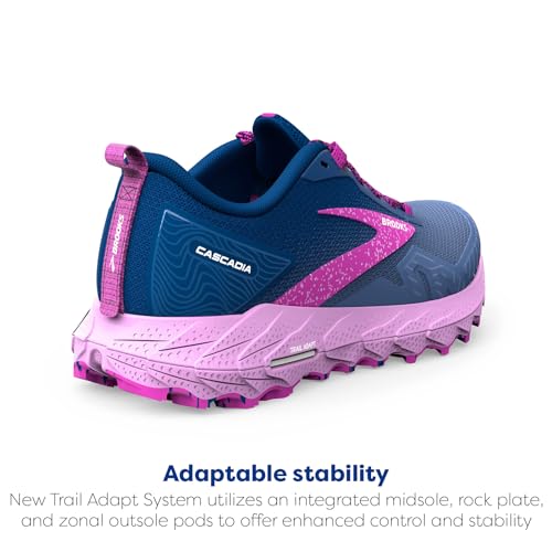 BROOKS WOMEN’S CASCADIA 17 TRAIL RUNNING SHOE - NAVY/PURPLE/VIOLET - SIZE 9.5 - Like New
