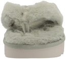 1118580 KOOKABURRA BY UGG FURR-EE FAUX FUR THONG SANDALS SIZE 11, Desert SAGE - Like New