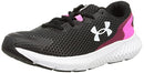 3024888 Under Armour Women Charged Rogue 3, 004 Black/Pink Punk/White, Size 7 Like New