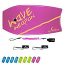 Own The Wave 37" Body-Board Bodyboard Leash Swim Flipper Straps - Pink/Yellow - Brand New