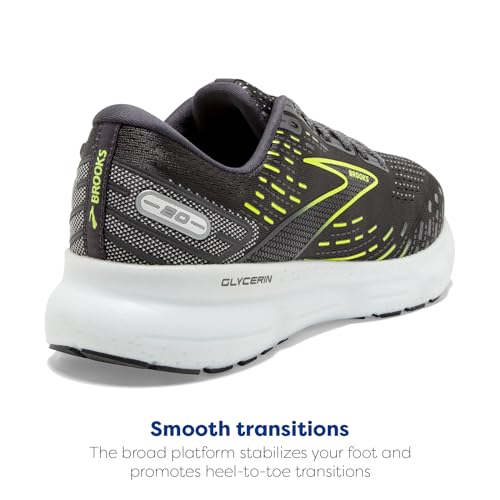 Brooks Women's Glycerin 20 Neutral Running Shoe Ebony/White/Nightlife Size 10 - Like New