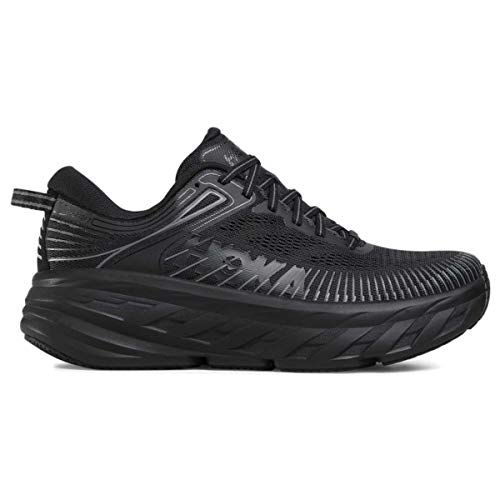 1110519 HOKA WOMENS BONDI 7 BLACK SIZE 5.5 Like New