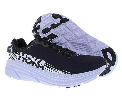 1119395 HOKA ONE ONE HOKA MEN RINCON 3 ROAD RUNNING SHOES, SIZE 8.5 BLACK/WHITE - Like New
