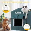 TURBRO HEATED CAT HOUSE OUTDOOR,INSULATED WEATHERPROOF IRON SHELTER CH17A - BLUE - Like New