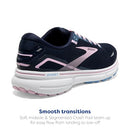 BROOKS WOMEN'S GHOST 15 NEUTRAL RUNNING SHOE - PEACOAT/PINK/OPEN AIR - SIZE 11 - Like New