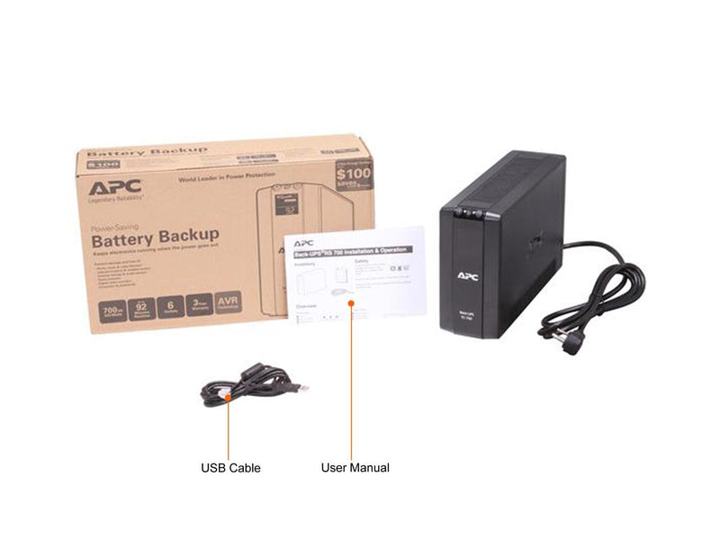 APC Back-UPS Pro 700VA UPS Battery Backup & Surge Protector (BR700G)