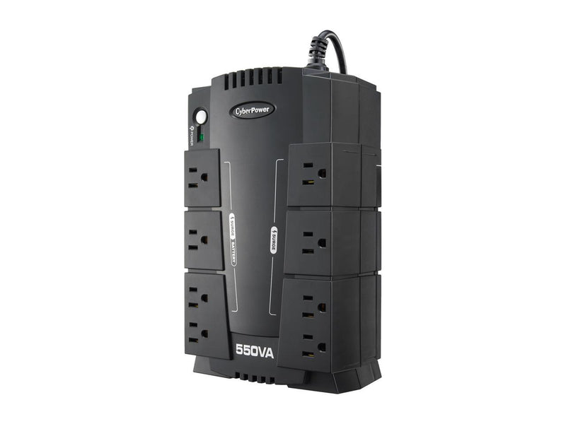 CyberPower CP550SLG Standby UPS System, 550VA/330W, 8 Outlets, Compact