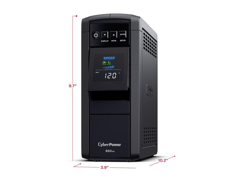 CyberPower CP850PFCLCD PFC Sinewave UPS System, 850VA/510W, 10 Outlets