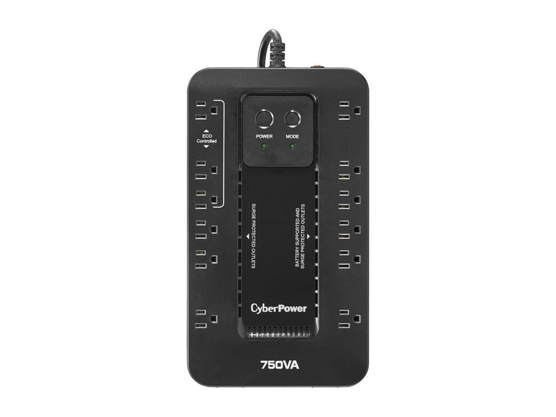 CyberPower EC750GTAA TAA Compliant UPS System - 750VA/450W, 120 VAC, NEMA 5-15P,