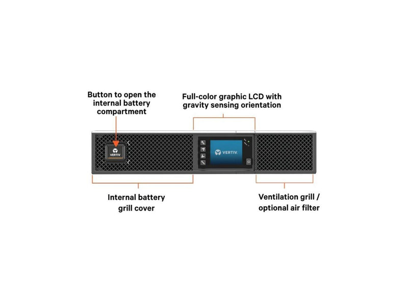 Vertiv Liebert GXT5 1500VA 120V UPS with SNMP/Webcard 2U Rack/Tower - 3 Hour