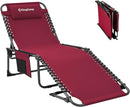 KINGCAMP PORTABLE CHAIR 4 FOLD FOLDING LIGHTWEIGHT HEAVY DUTY FOR GARDEN - WINE Like New