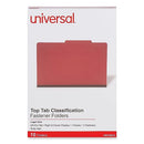 UNIVERSAL PRESSBOARD CLASSIFICATION FOLDER LEGAL 10/BOX UNV10213 - RED - Brand New