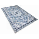 BIBB HOME WASHABLE FLANNEL PRINTED AREA RUG LATEX BACK 5X7FT - VINTAGE AZURE - Like New