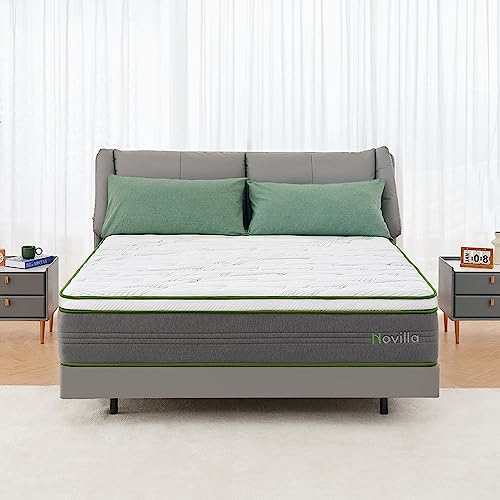 NOVILLA KING MATTRESS 12 INCH GEL MEMORY FOAM HYBRID N-M02020-12-K-N2 - WHITE - Like New