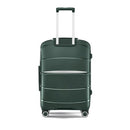 Fancial Expandable Luggage with Spinner Wheels, Green, Checked-Medium 24-Inch - Like New